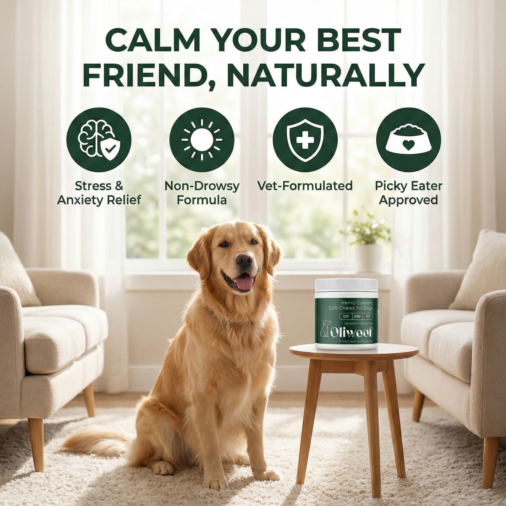 Hemp Calming Soft Chews For Dogs