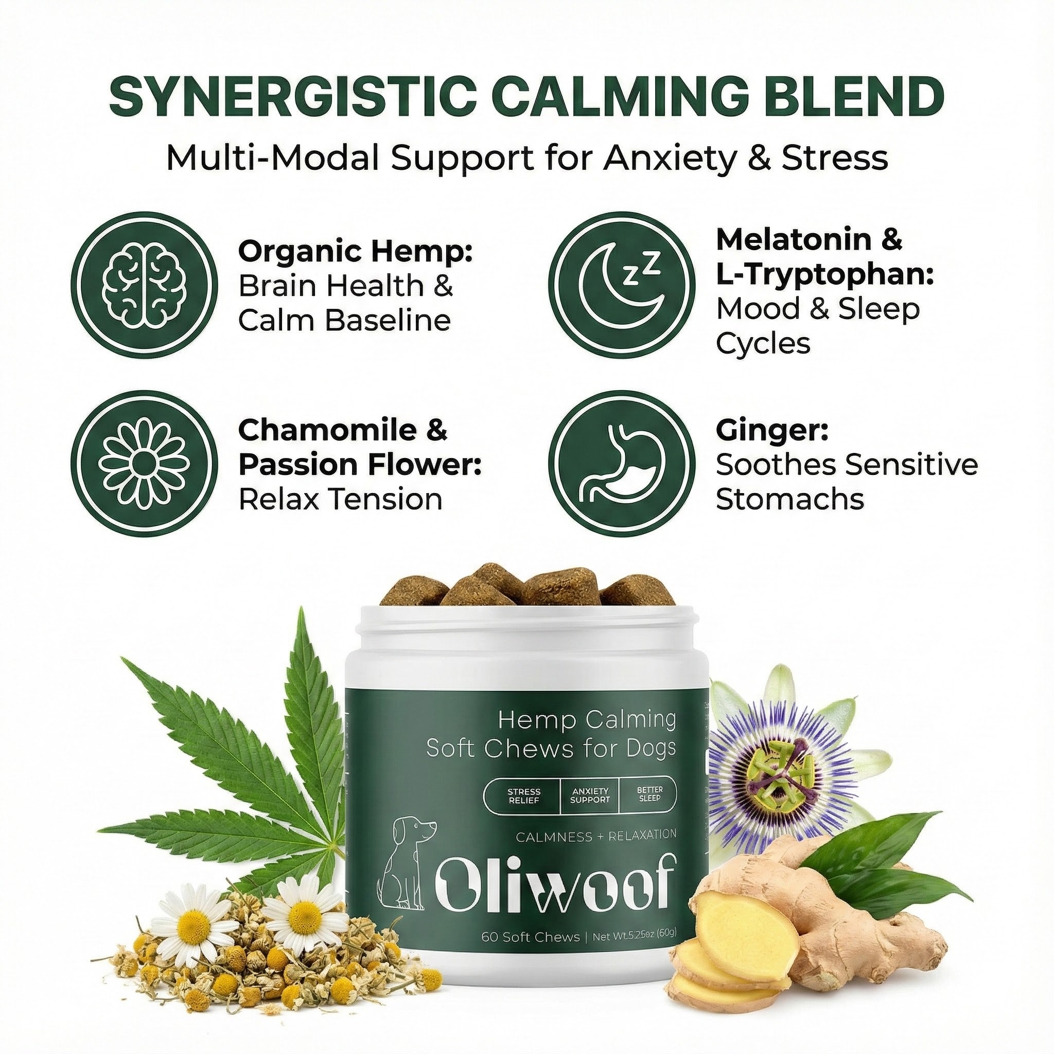 Hemp Calming Soft Chews For Dogs